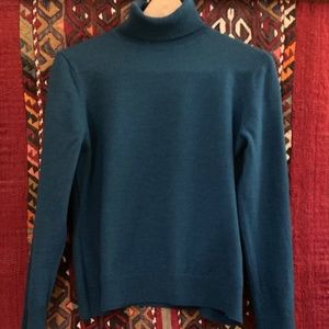 Toasty Teal! L Charter Club - Merino Wool Blend Turtleneck Long Sleeved Sweater